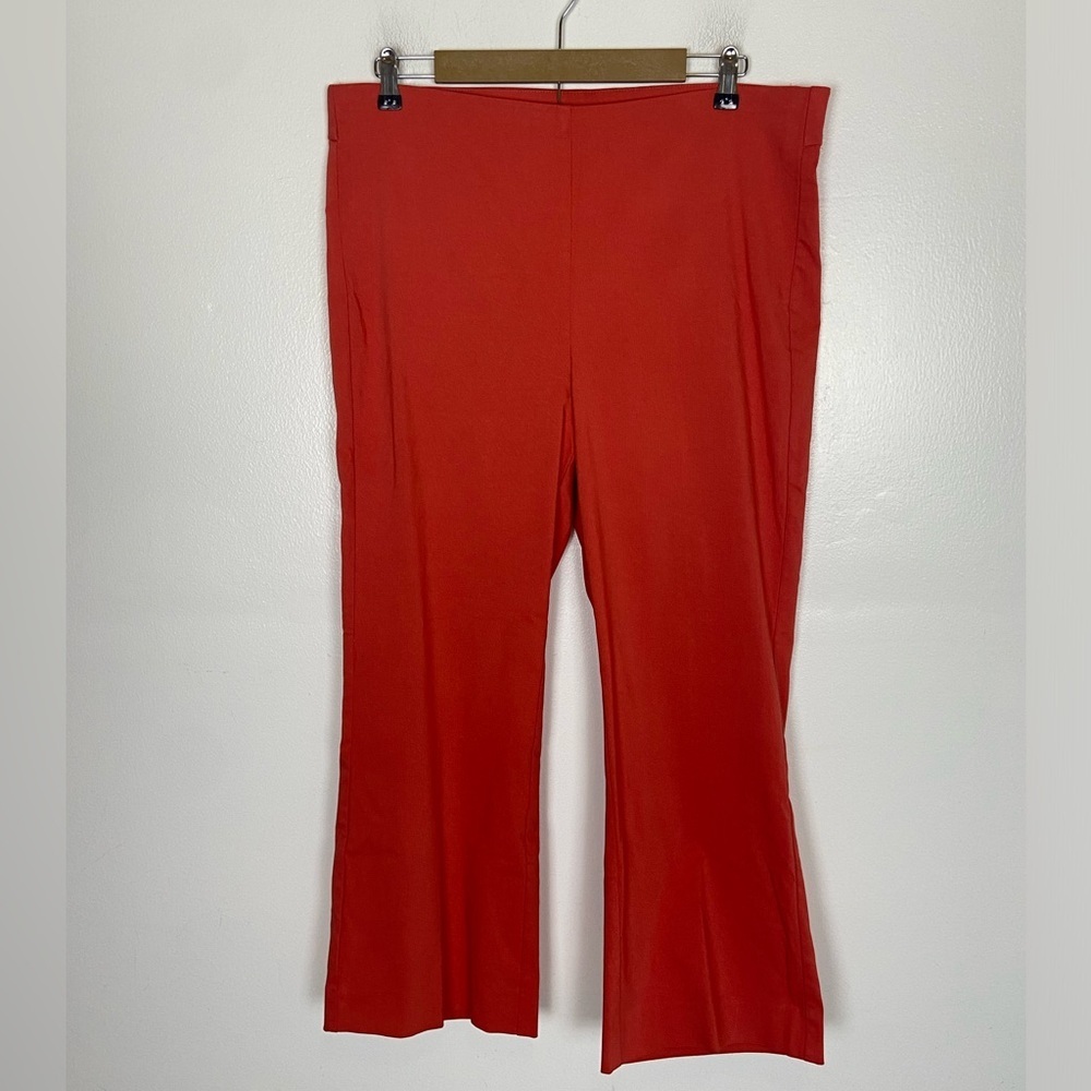 Chico's Curvy Pull On Pants Size 2.5 US 14 Orange Elastic Waist Straight Leg‎